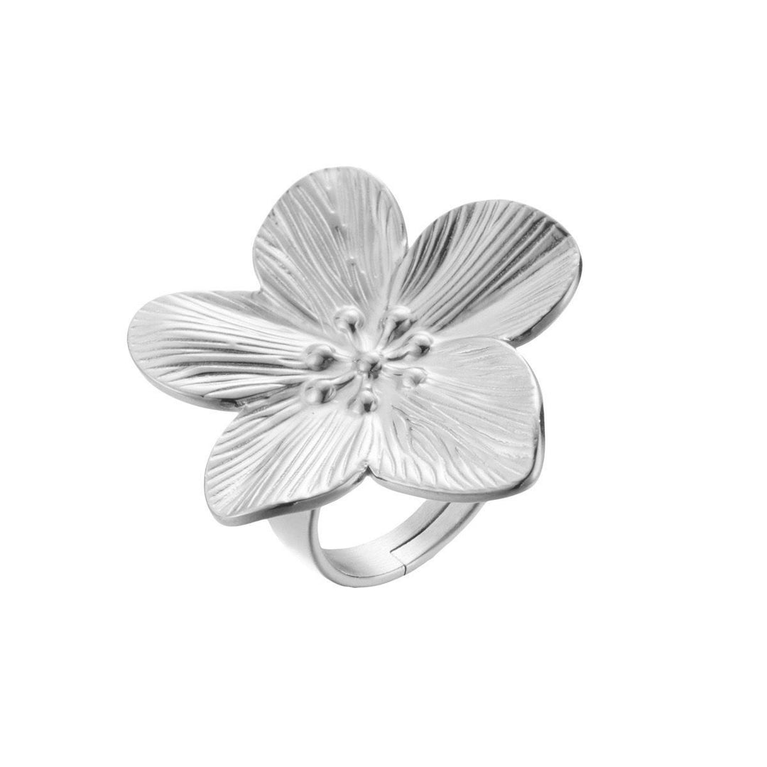 WS Hibiscus Ring - Silver