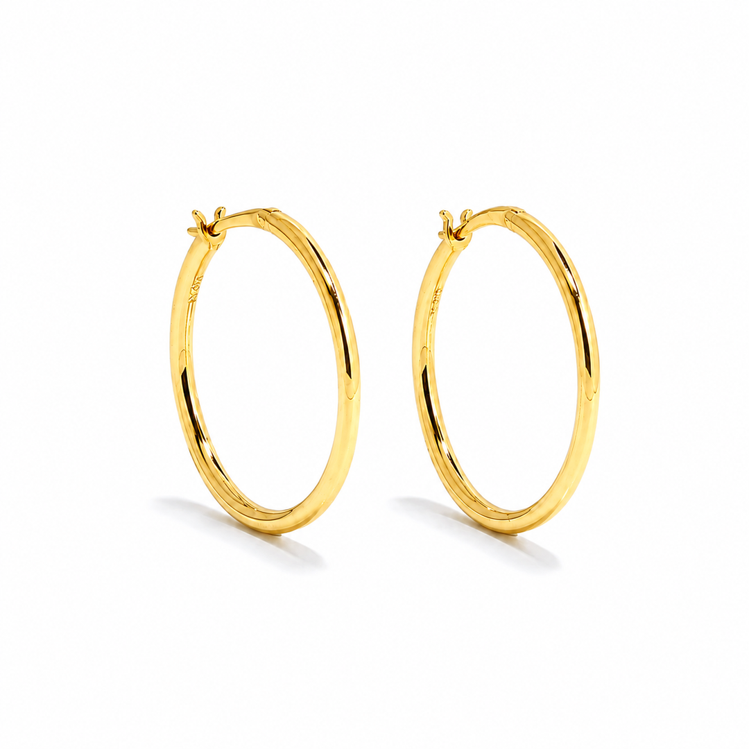WS Hoop Earrings - 18K Gold Plated Sterling Silver