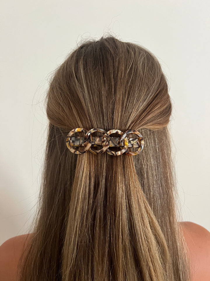 The Rings Barrette - Gold Marble