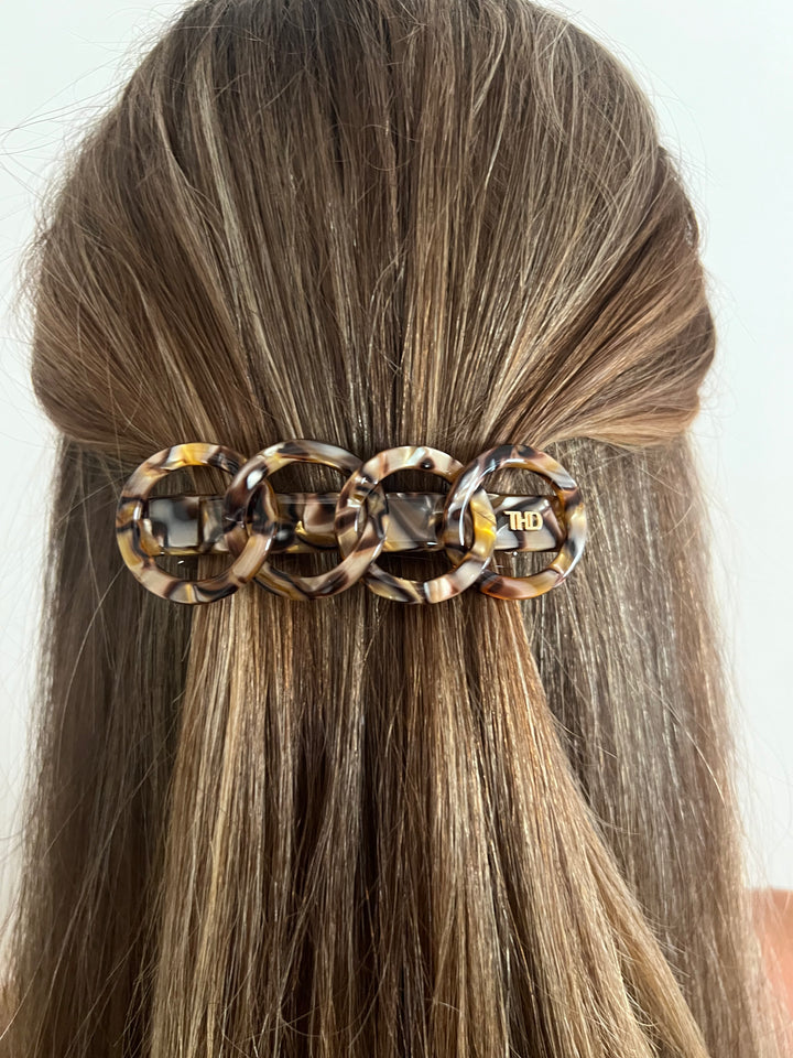 The Rings Barrette - Gold Marble