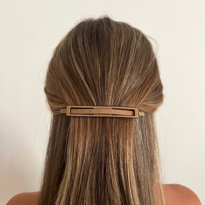 WS Linear Acetate Barrette - Tan