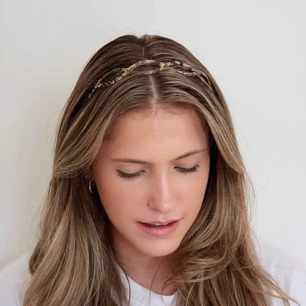 Acetate Ellipse Headband - Gold Marble HairFlairAus by THD