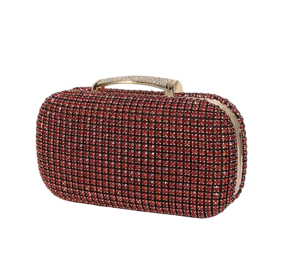 Ruby Crystal Evening Bag - Red