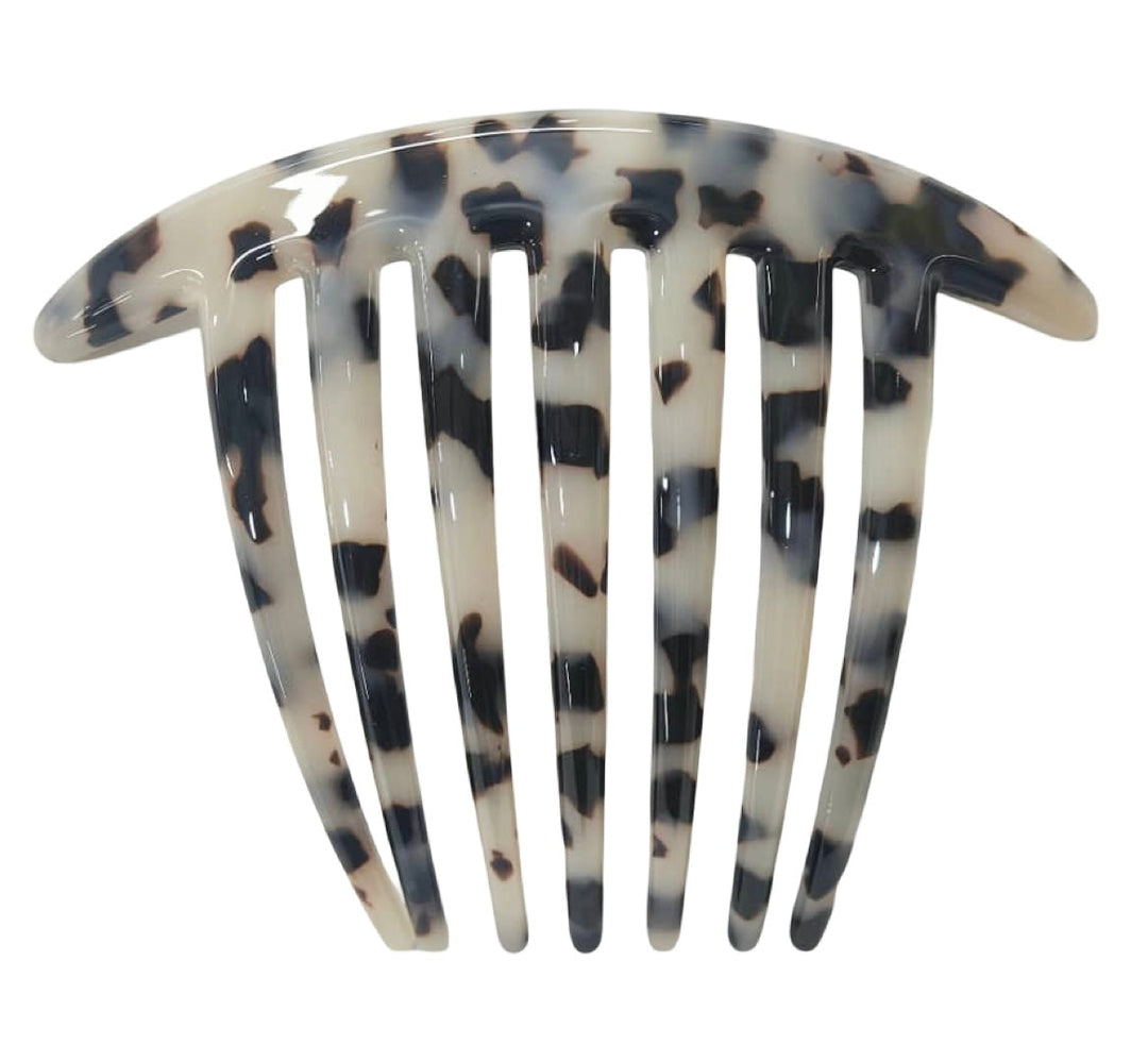 WS - Acetate Pleat French roll Hair Comb in Light Turtle 4mm Tania Hird Designs