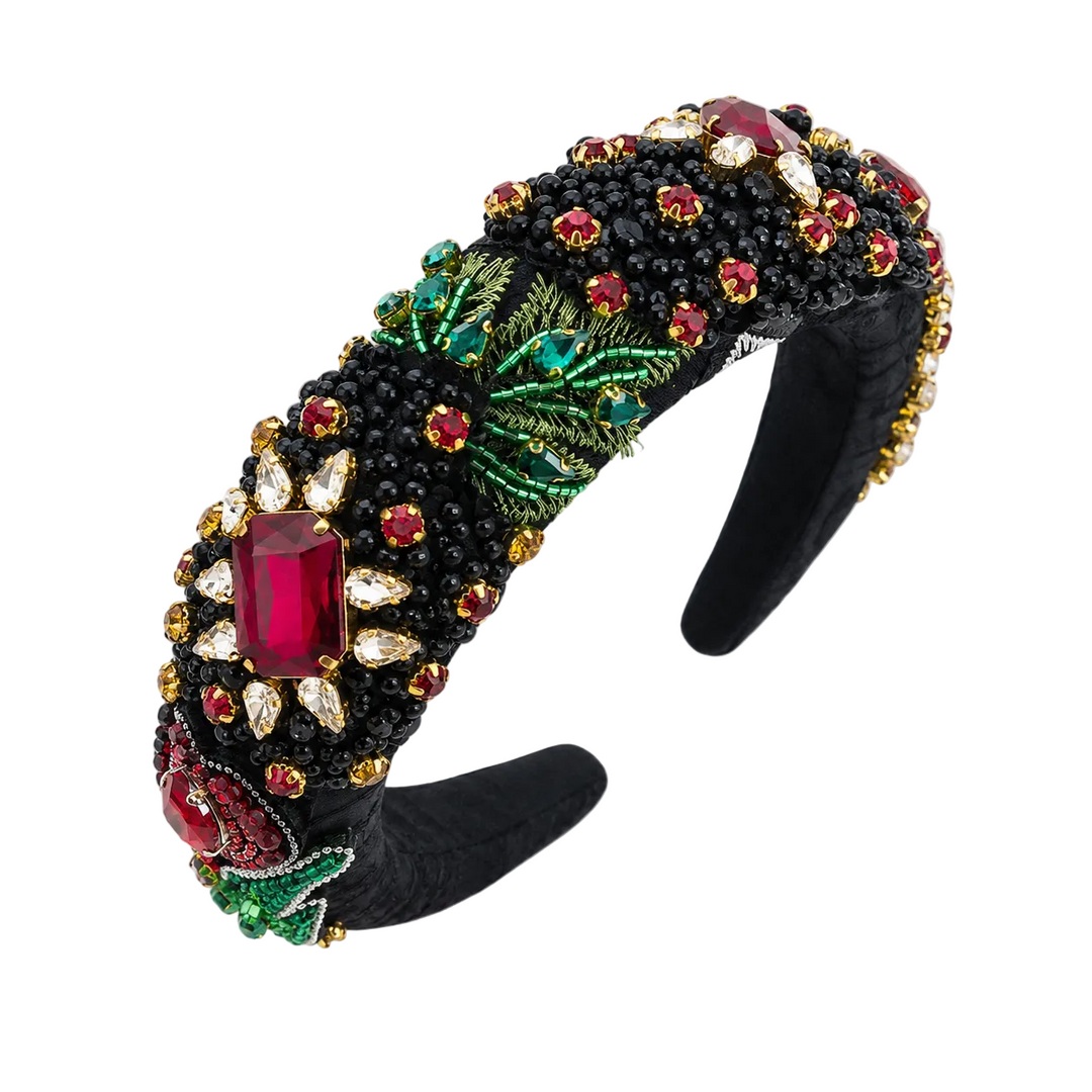 WS Isadora Statement Headband - Black & Gems - Hero