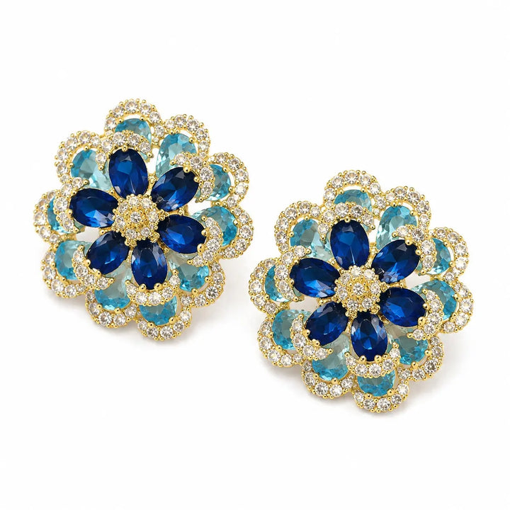 Isla Earrings - Blue and Gold