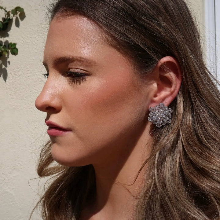 Isla Earrings Silver worn