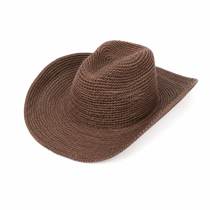 WS Jessie Raffia Cowboy Hat . - Chocolate