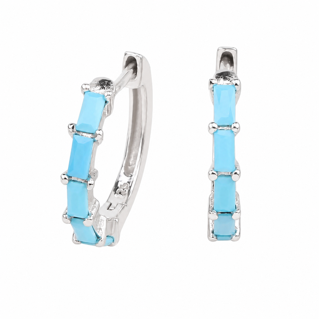 WS - Josie Huggie Earrings - Blue Zirconias (Sterling Silver)