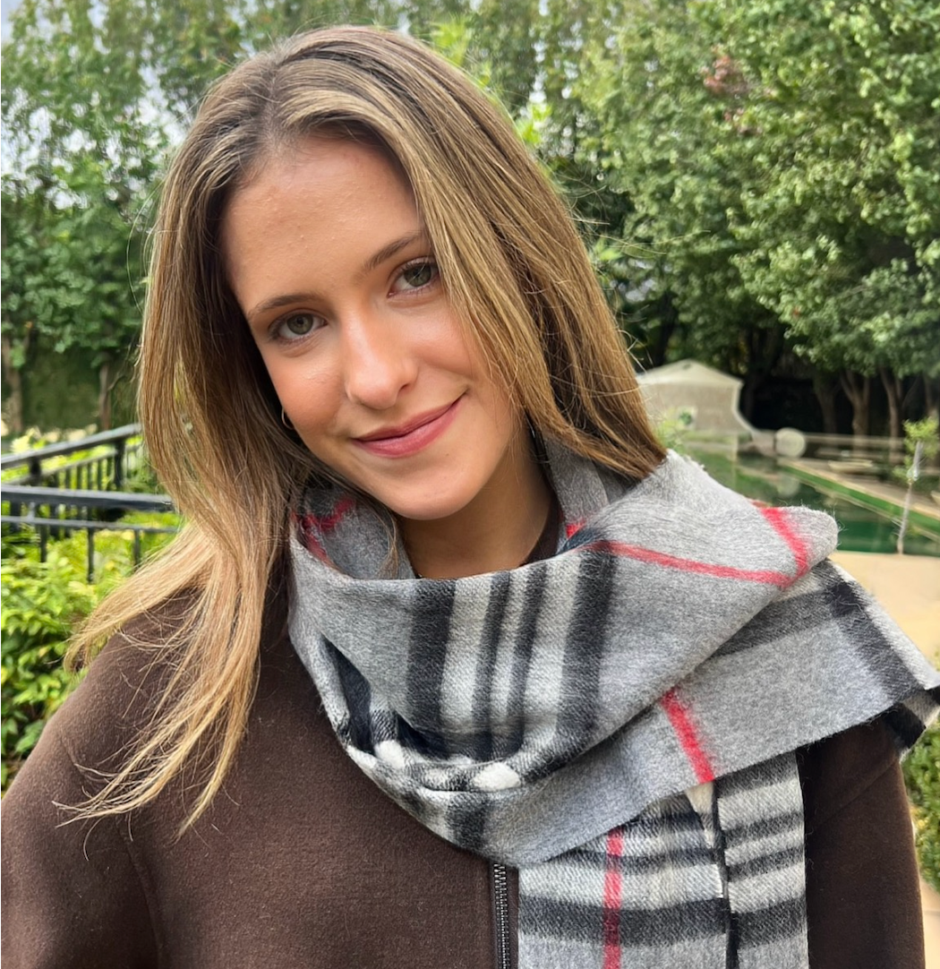 WS Kensington Wool Check Scarf - Grey - Image 1