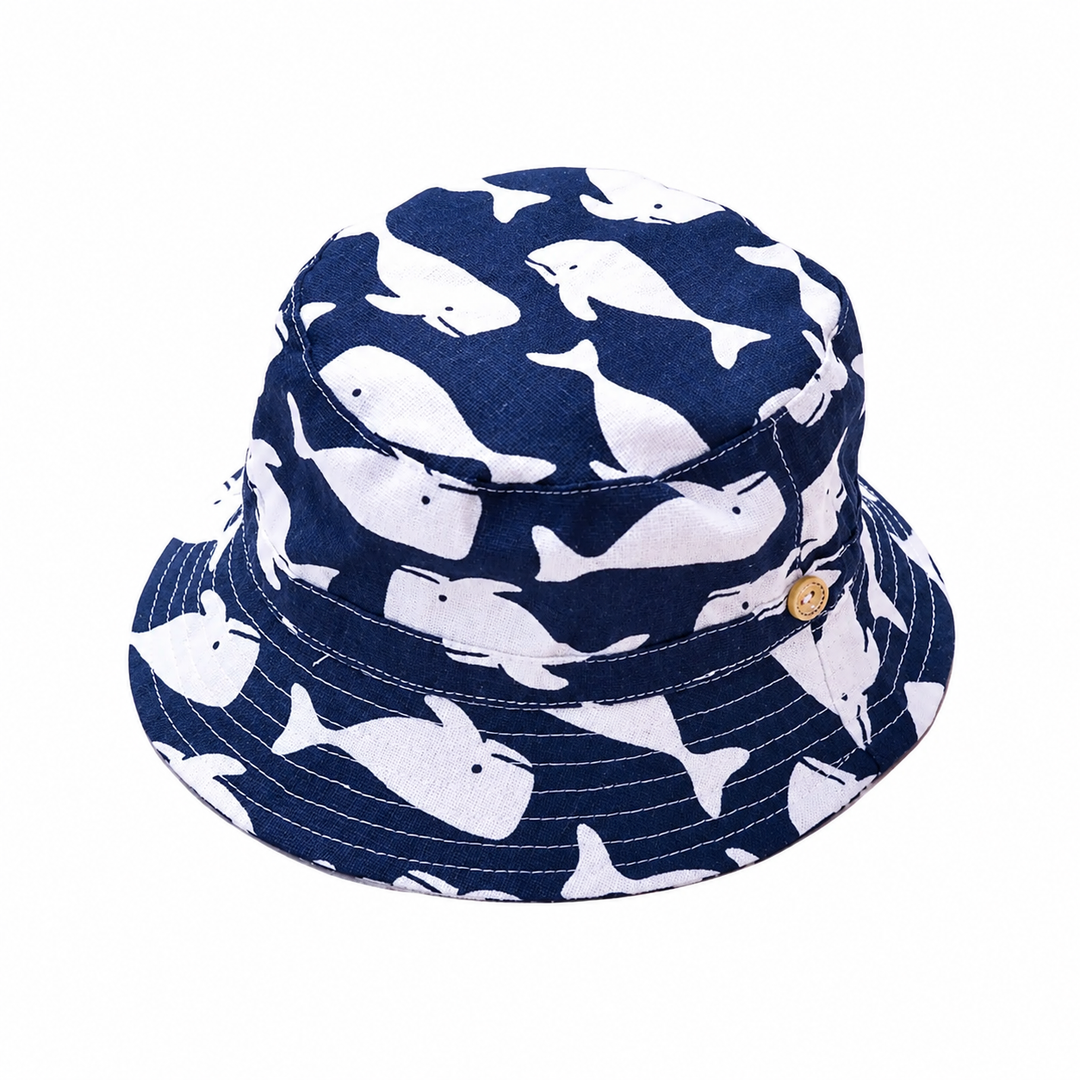 WS Hats - Kids Bucket Hat 3 - 5yrs - Navy Whale - Hero