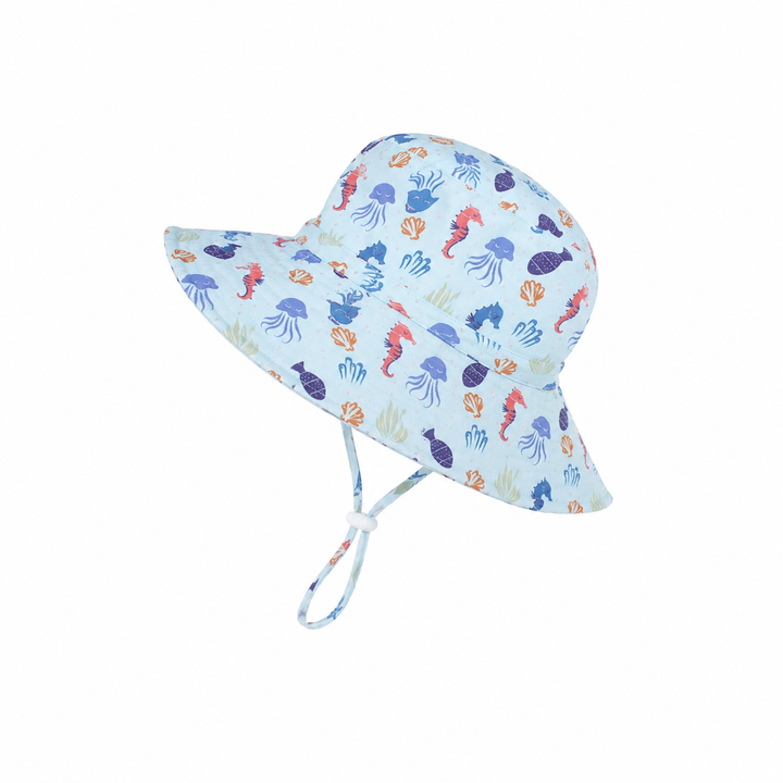 WS Kids Bucket Wide Brim with Toggle - Seahorse