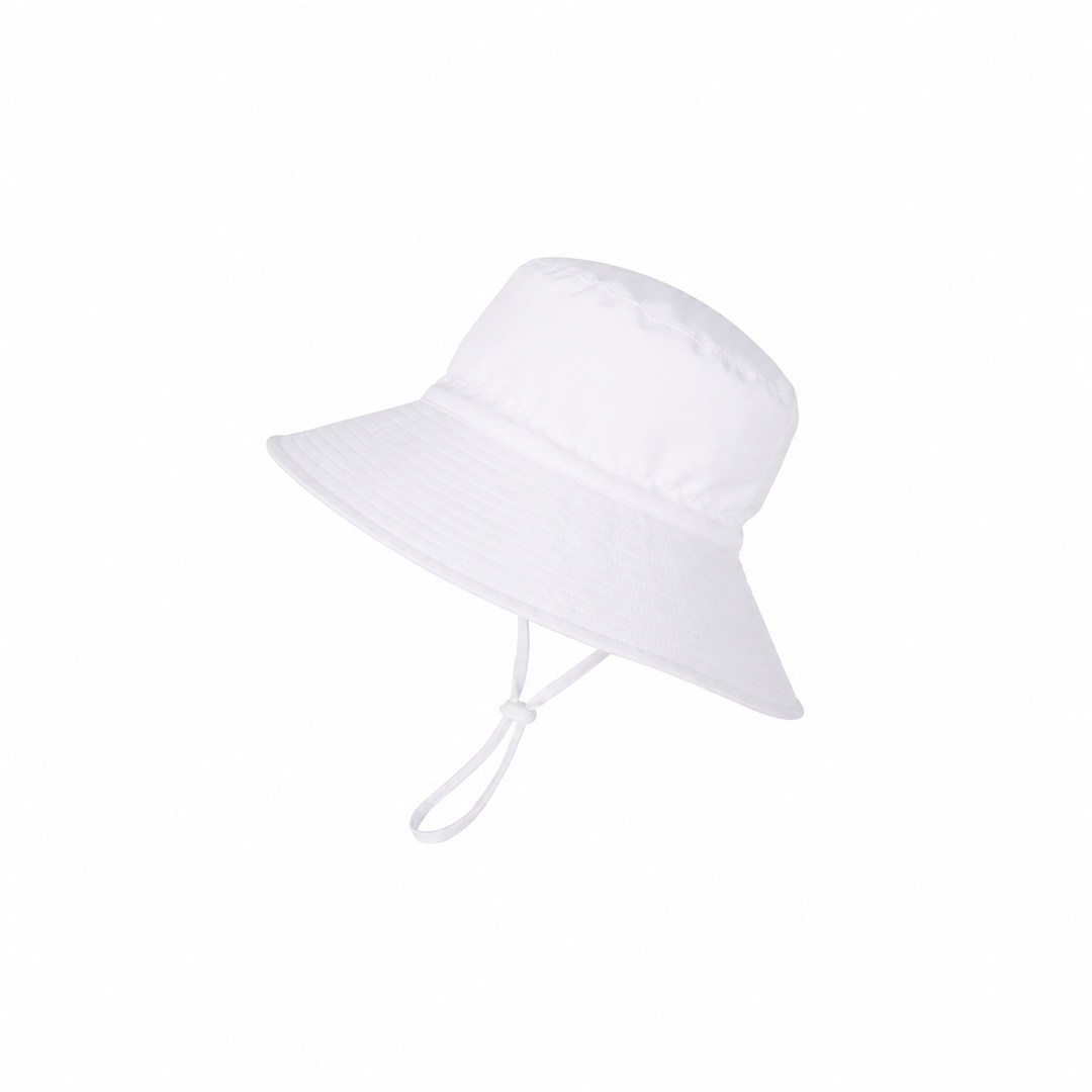 WS Kids Bucket Wide Brim with Toggle - White