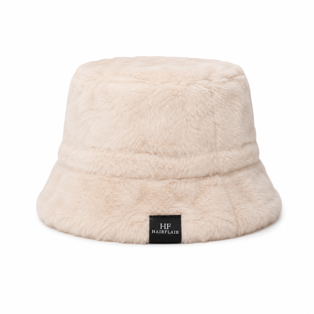 WS Kids Faux Fur Bucket Hat (5-8 Years) - Off white - Hero