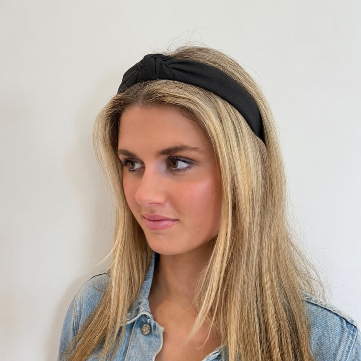 WS - Linen Structured Headband - Black - Image 1
