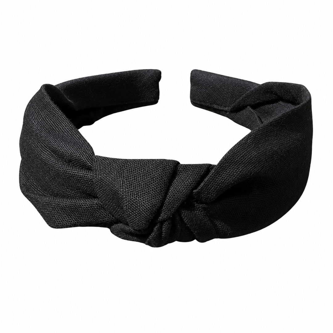 WS - Linen Structured Headband - Black - Hero
