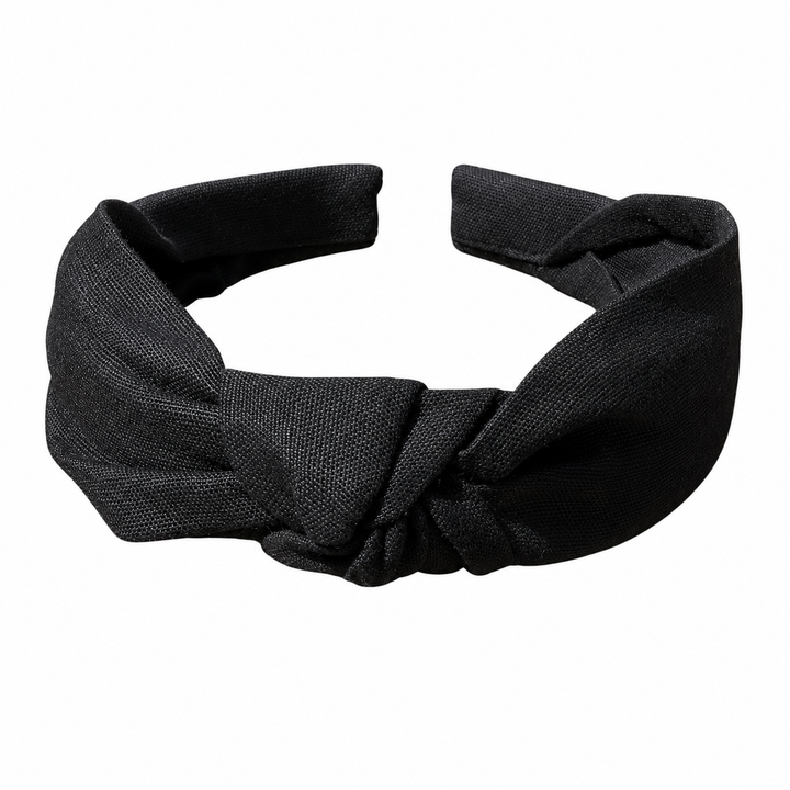 WS - Linen Structured Headband - Black - Hero
