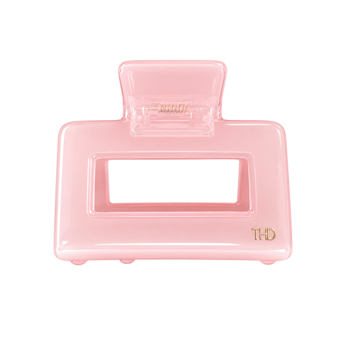 WS Medium Acetate Rectangular Hair Claw - Gossamer Pink