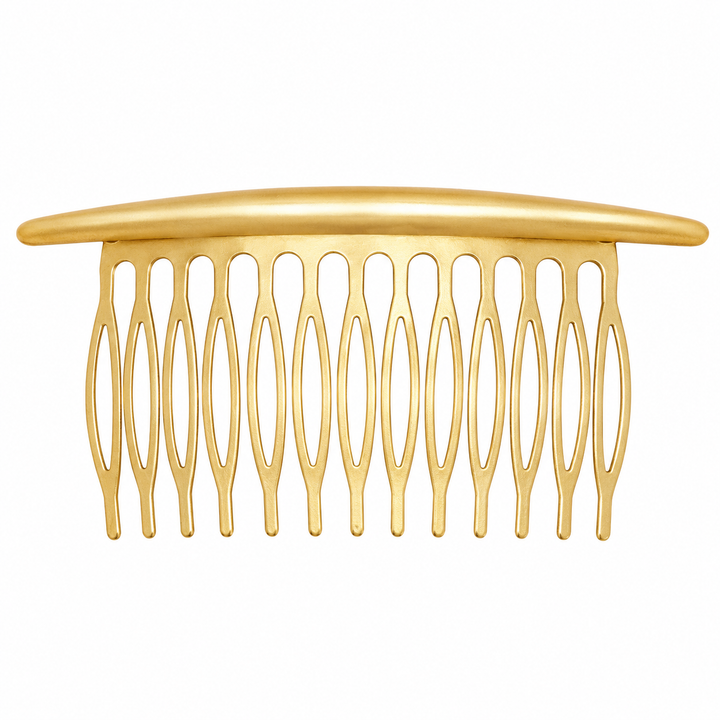 WS Metal Hair Comb - Brushed Gold - Hero