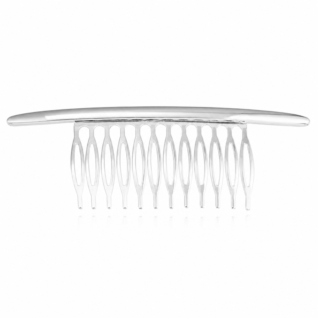 WS Metal Hair Comb - Silver