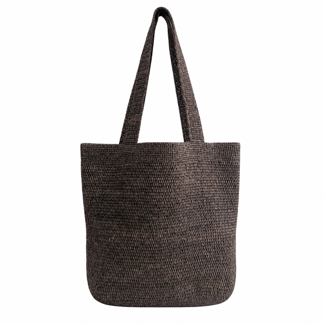 WS Mila Raffia Oversized Bag - Grey