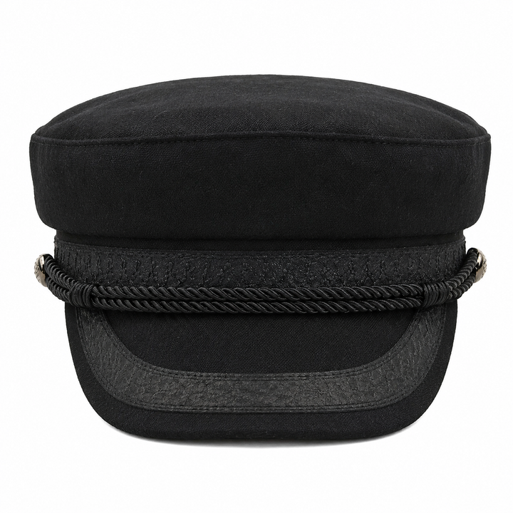 WS Military Newsboy Cap - Black - Hero
