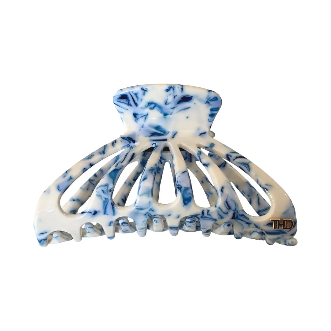 Cellulose Acetate Large Cutout Hair Claw Pattern - Mykonos