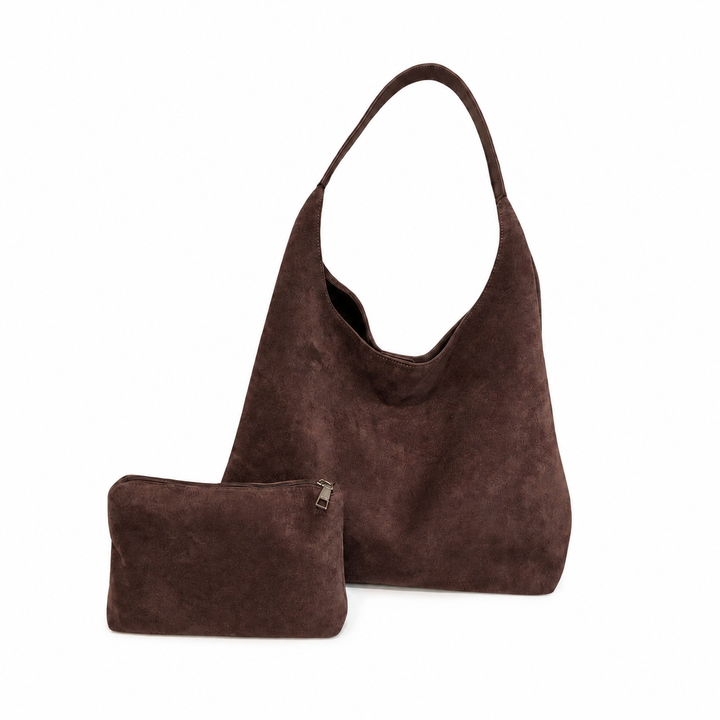 WS Nala Suede Shoulder Bag - Chocolate - Hero
