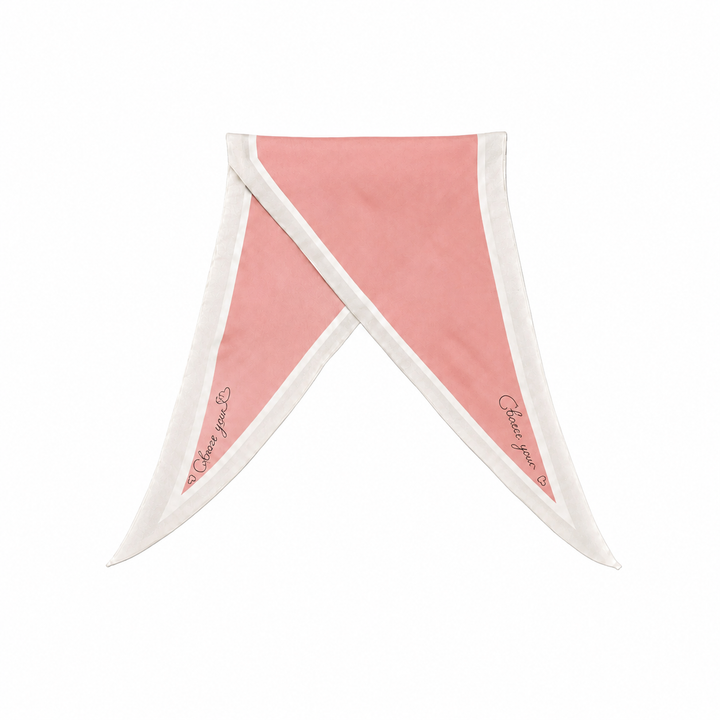 WS Neckscarf Diamond Shape - Coral Pink, White and Black - Hero