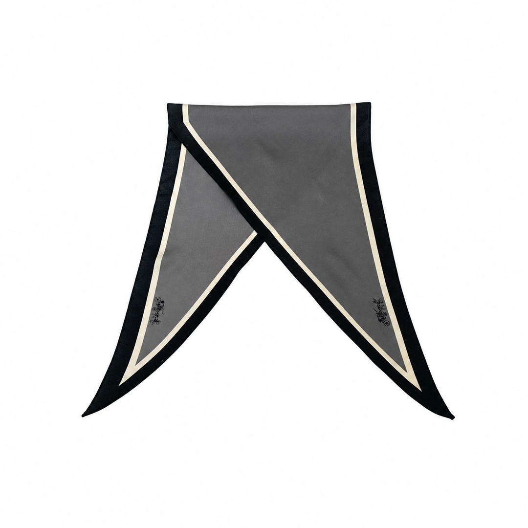 WS Neckscarf Diamond Shape - Grey and Black - Hero