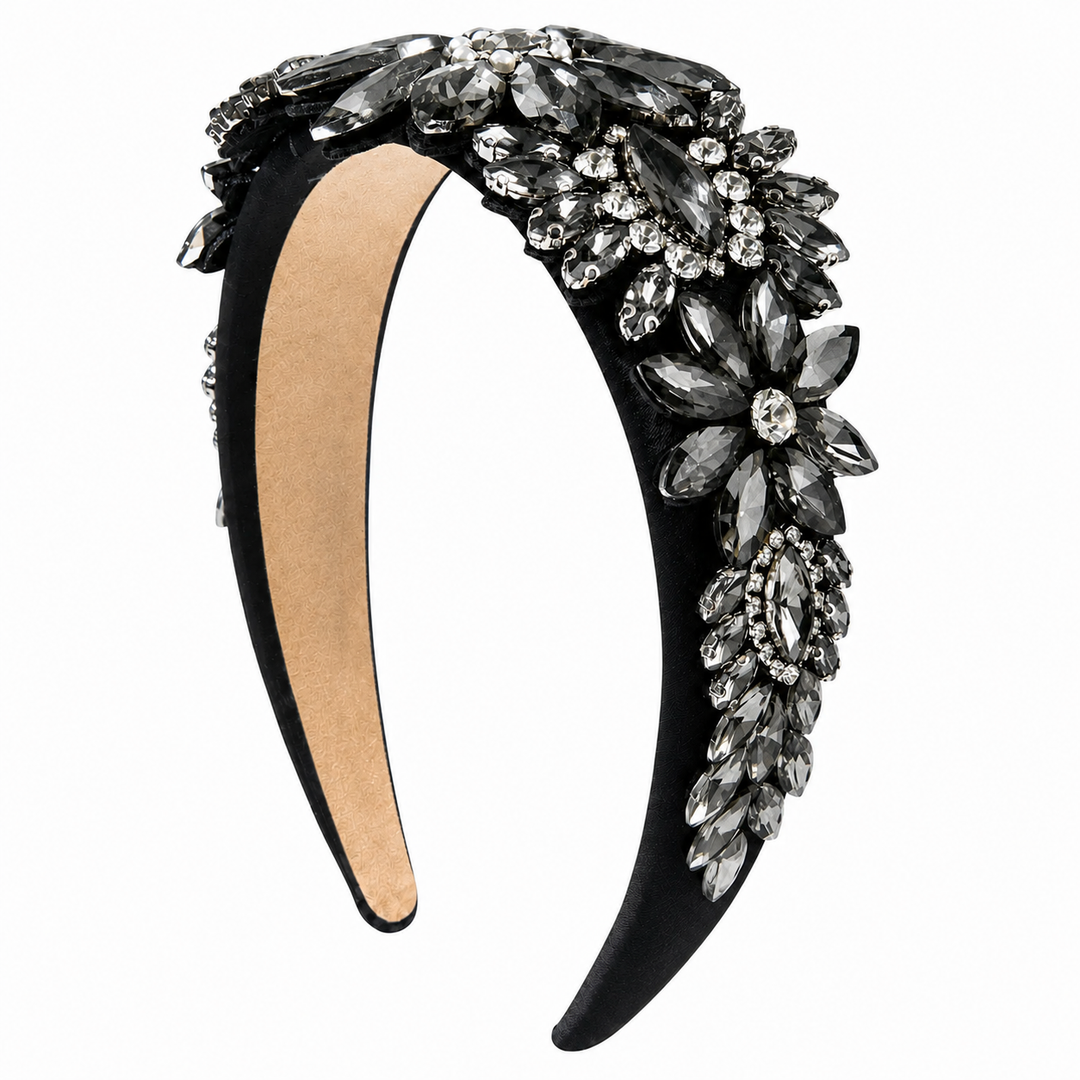 WS - Nichola Encrusted Statement Headband - Nichola in Black - Image 1