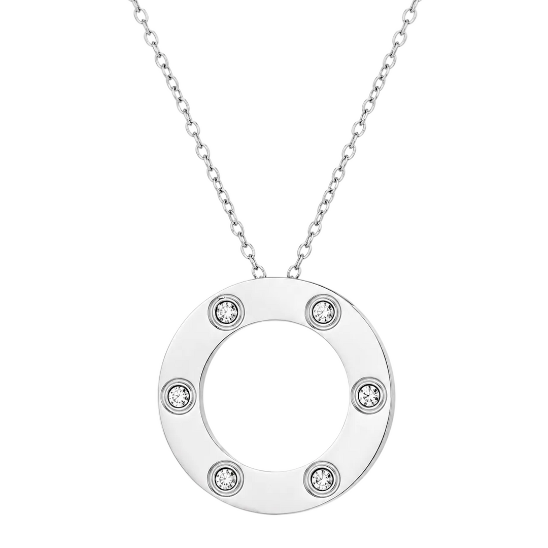 WS Octavia Zirconia Necklace - Silver - Hero