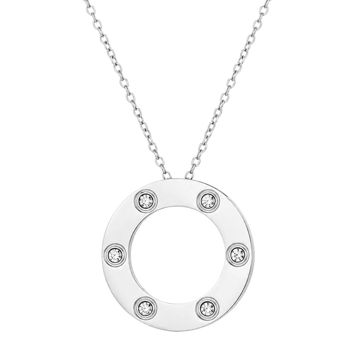 WS Octavia Zirconia Necklace - Silver - Hero