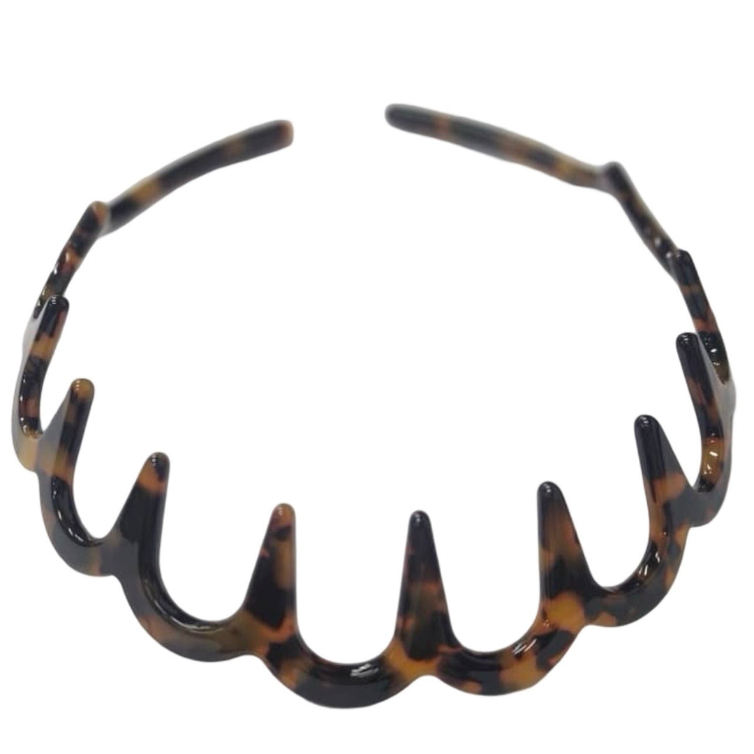 WS Cellulose Acetate Ondine Headband - Gaia Tortoise - Hero
