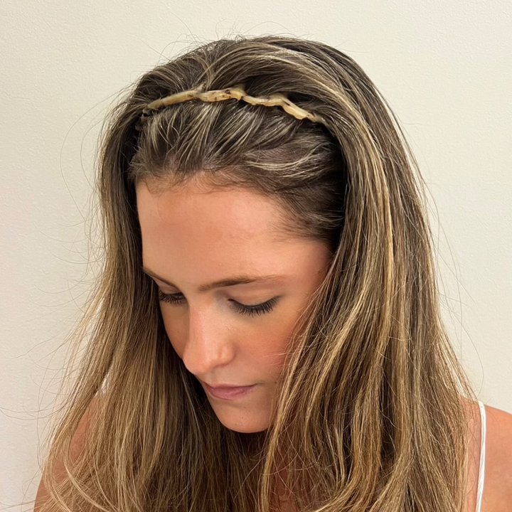 WS Cellulose Acetate Ondine Headband - Light Tortoise - Image 1