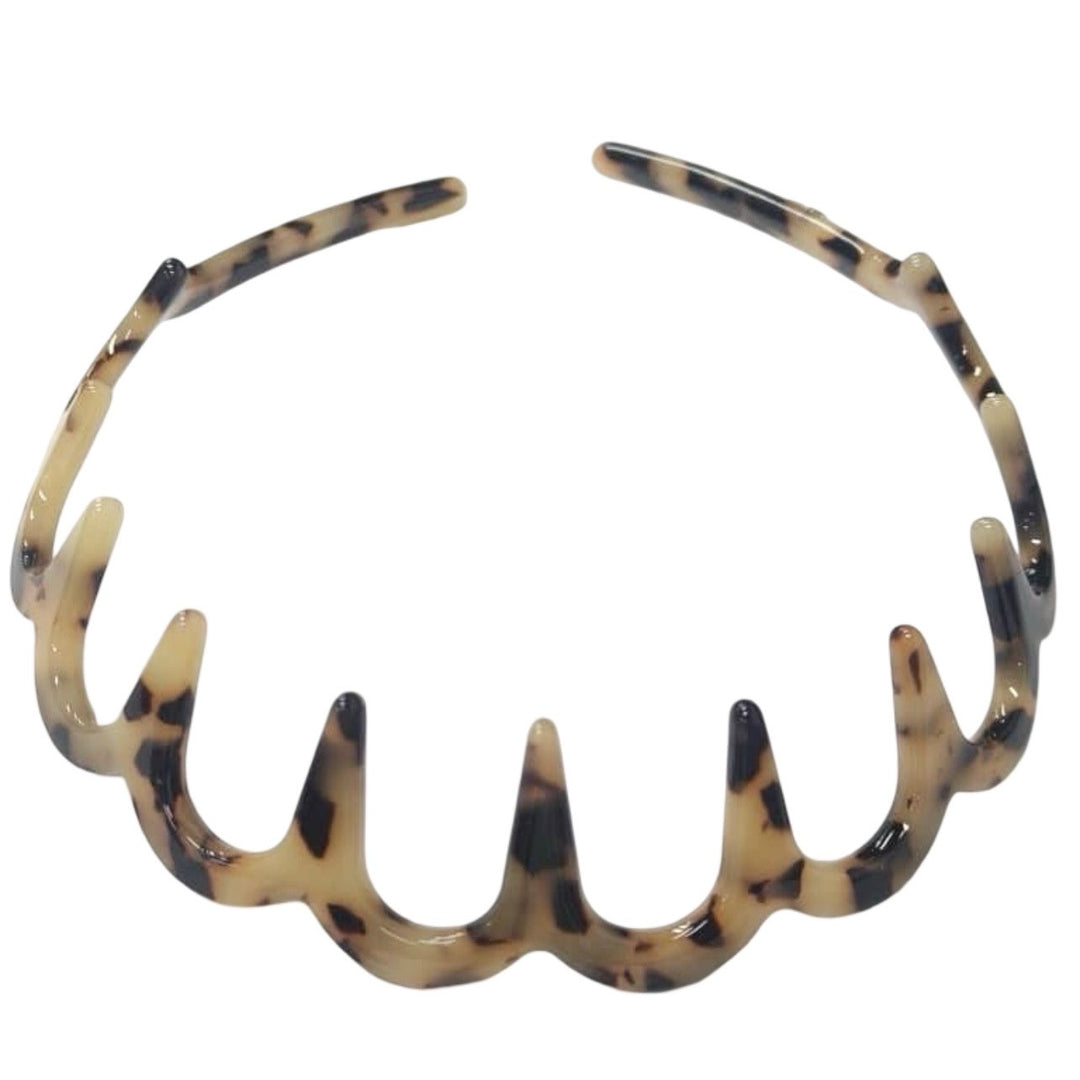 WS Cellulose Acetate Ondine Headband - Light Tortoise - Hero