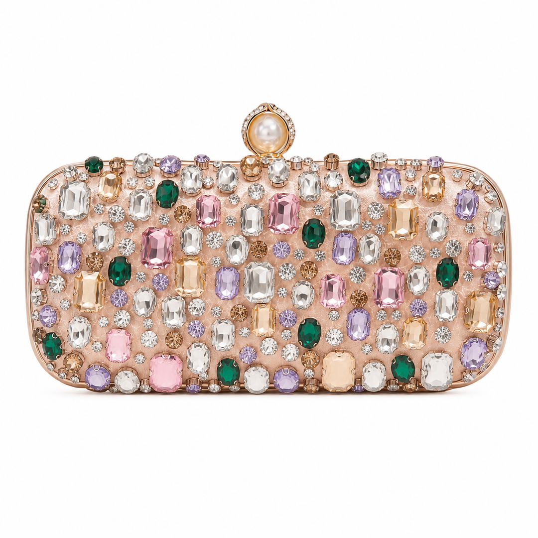 WS Opaline Jewel Clutch Bag - Nude - Hero