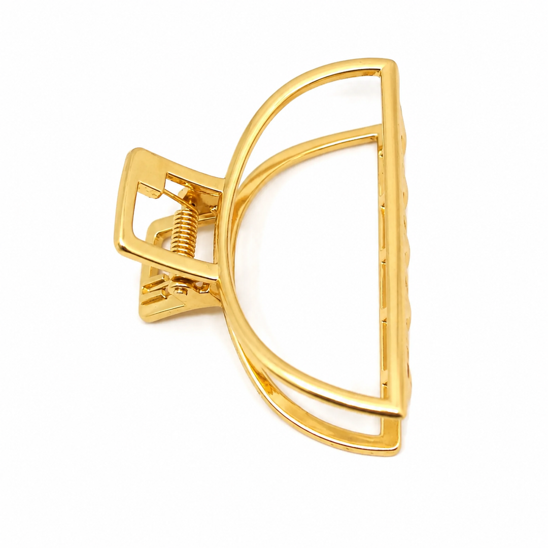WS Large - Open Shape Metal Hair Claw - Brushed Gold