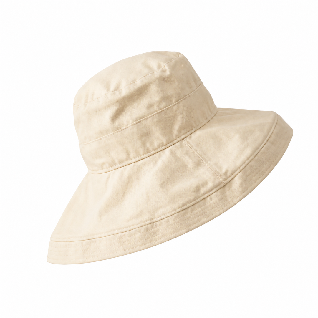 WS Oversized Brim Bucket Cottonblend Hat - Off White - Hero