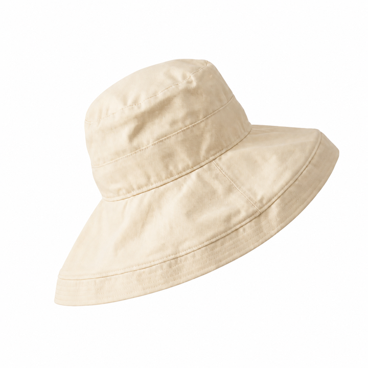 WS Oversized Brim Bucket Cottonblend Hat - Off White - Hero