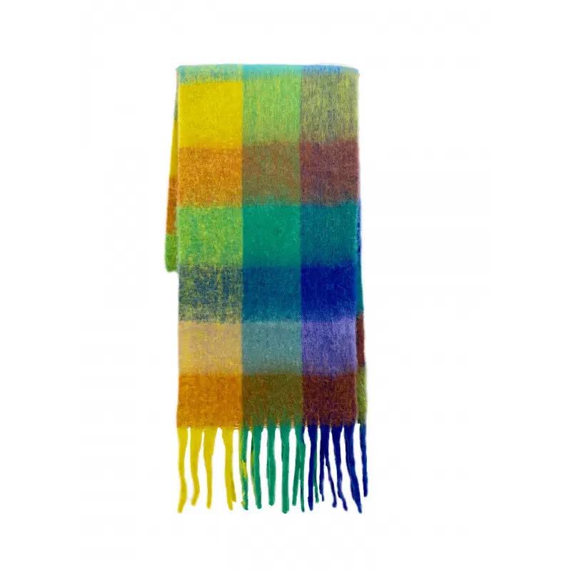 WS Oversized Cuddly Blanket Scarf - Vibrant Check - Hero