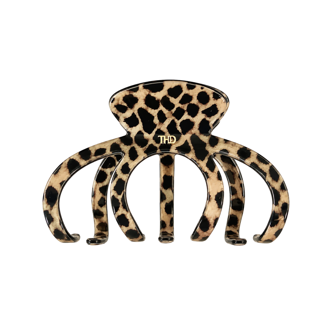 WS Cellulose Acetate Octopus Oversized Hair Claw Animal Pattern - Leopard - Hero