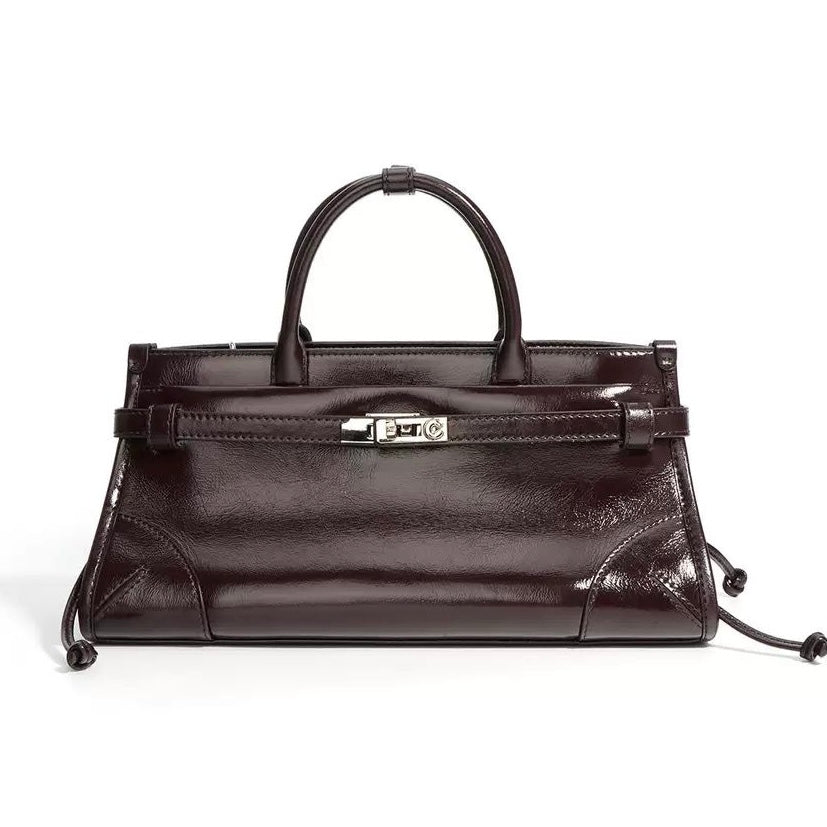 Oxford Cowhide Bag - Wine / Burgundy