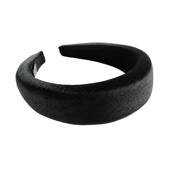 WS Padded Velvet Headband - Black - Hero
