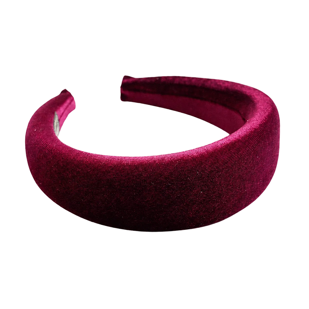 WS Padded Velvet Headband - Wine - Hero