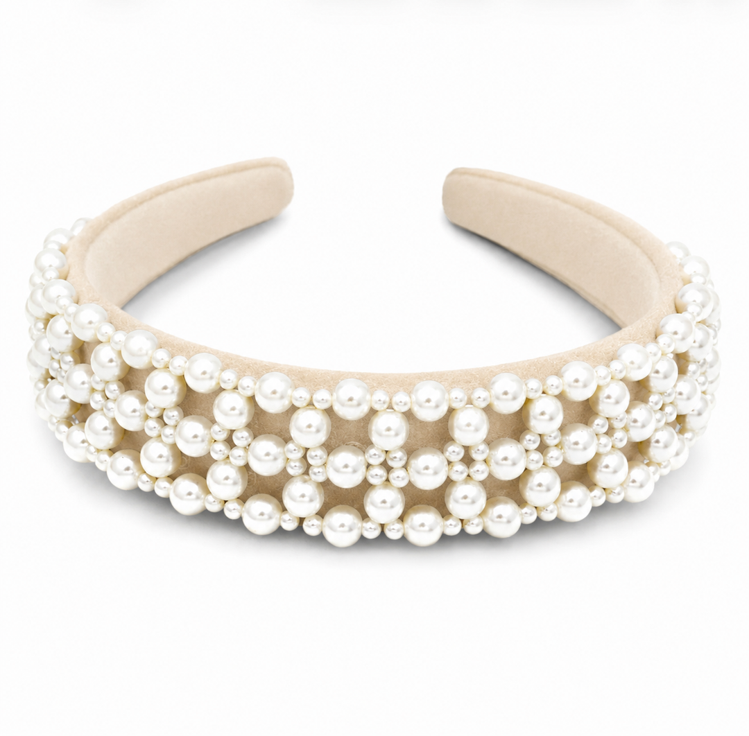WS - Pearl Statement Headband - Pearl & Nude - Hero