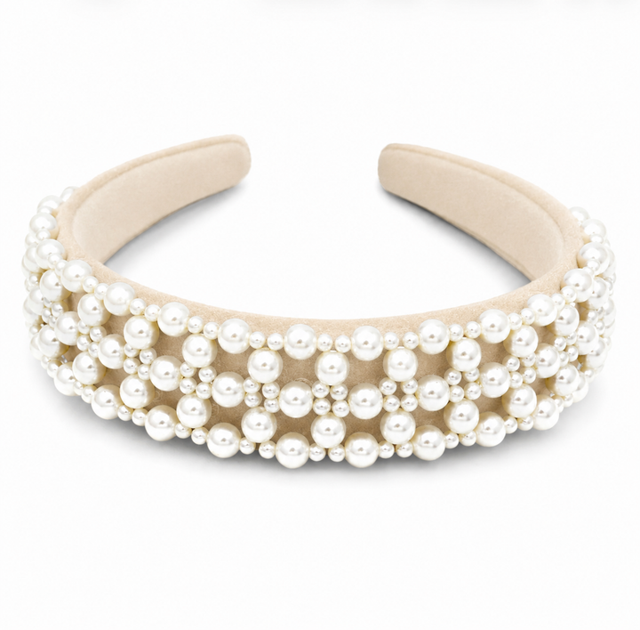 WS - Pearl Statement Headband - Pearl & Nude - Hero