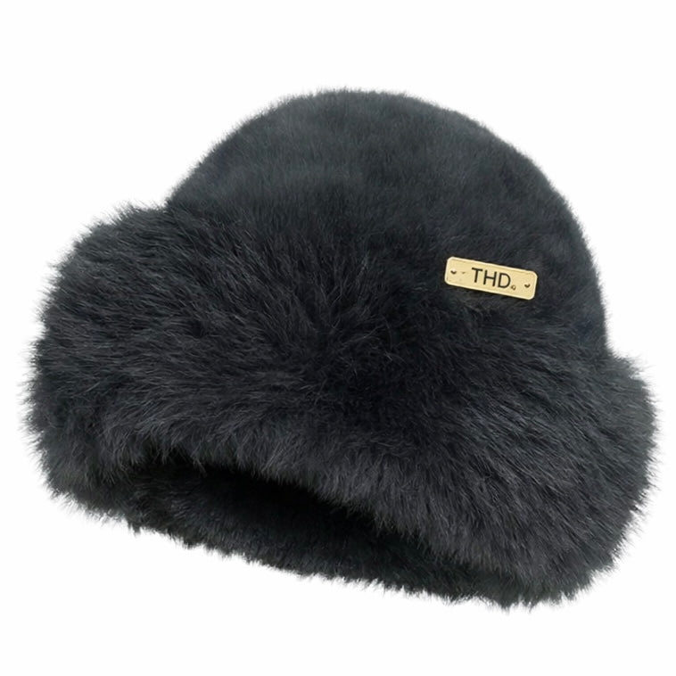 WS Faux Fur Peruvian Hat - Black - Hero