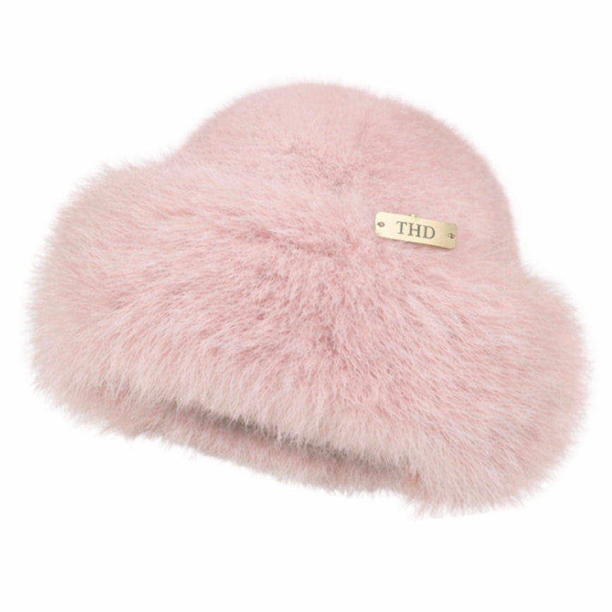 WS Faux Fur Peruvian Hat - Pink - Hero