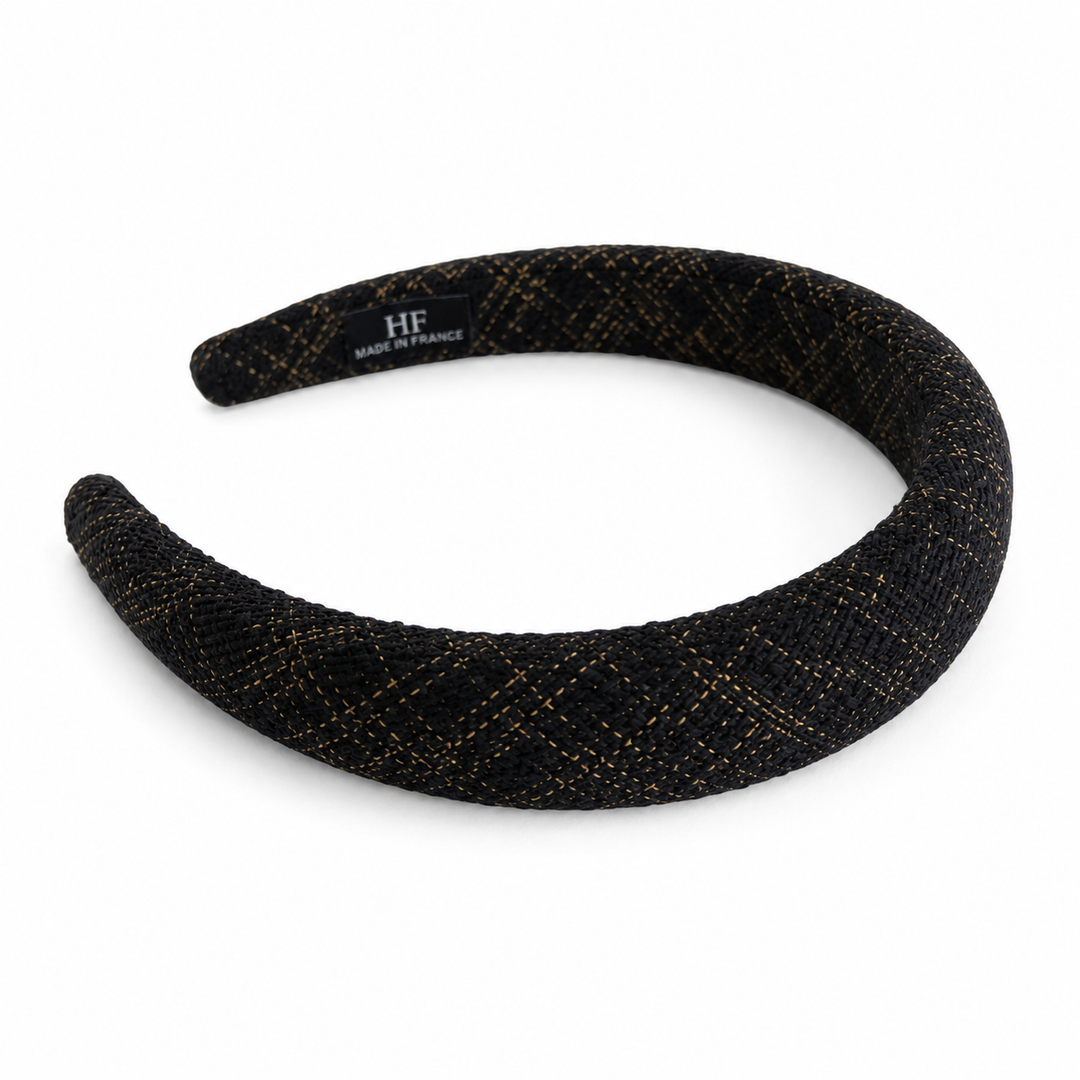 WS Plaid Padded Alice Headband - Black/Gold Fleck - Hero